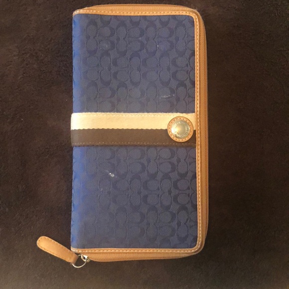 Coach Bags Coach Navy Blue Zip Wallet Poshmark